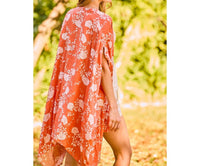 Main Strip - Ella Floral Print Sleeve Slit Kimono
