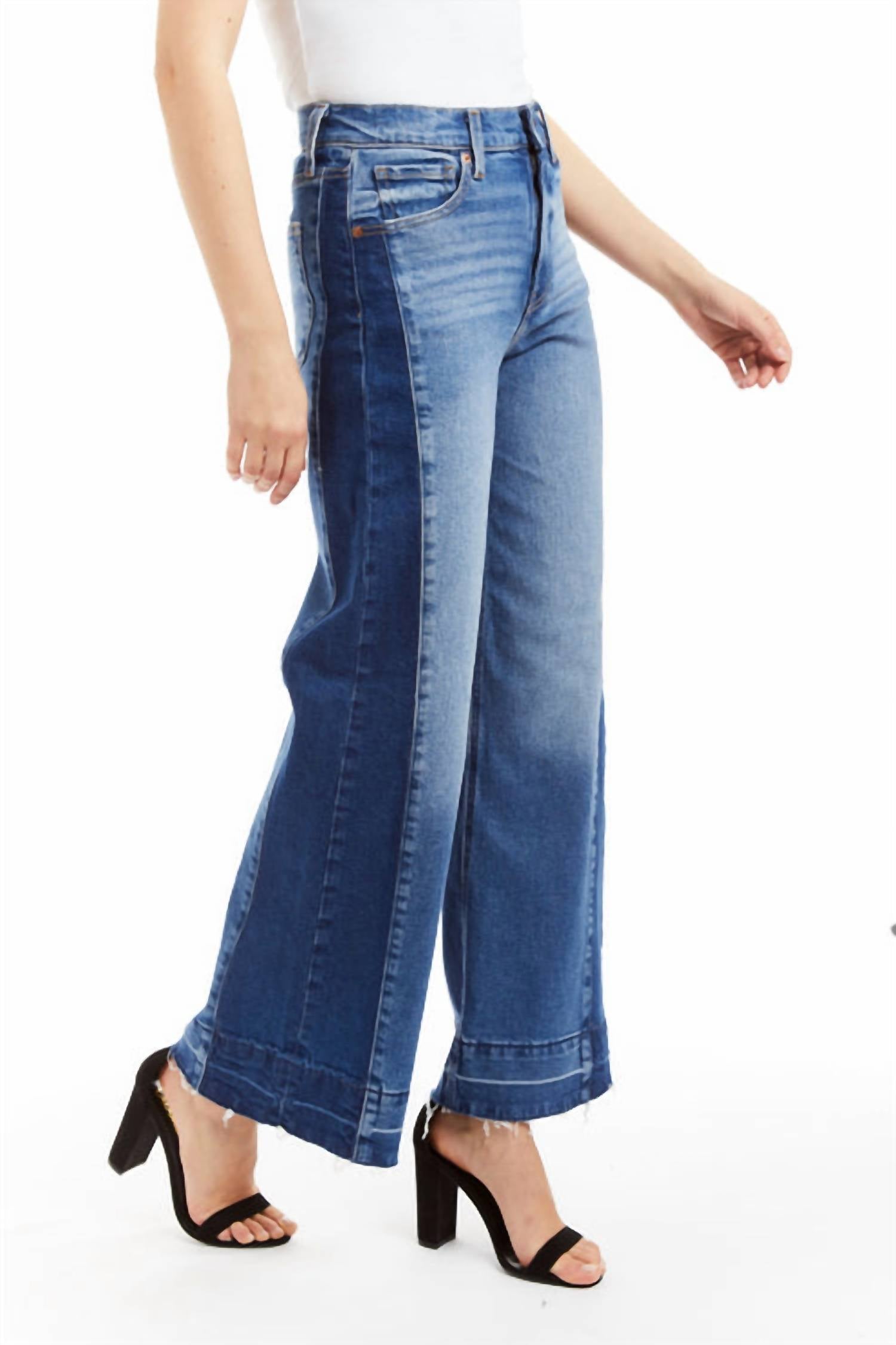Tractr - Two Toned Wide Leg Jeans