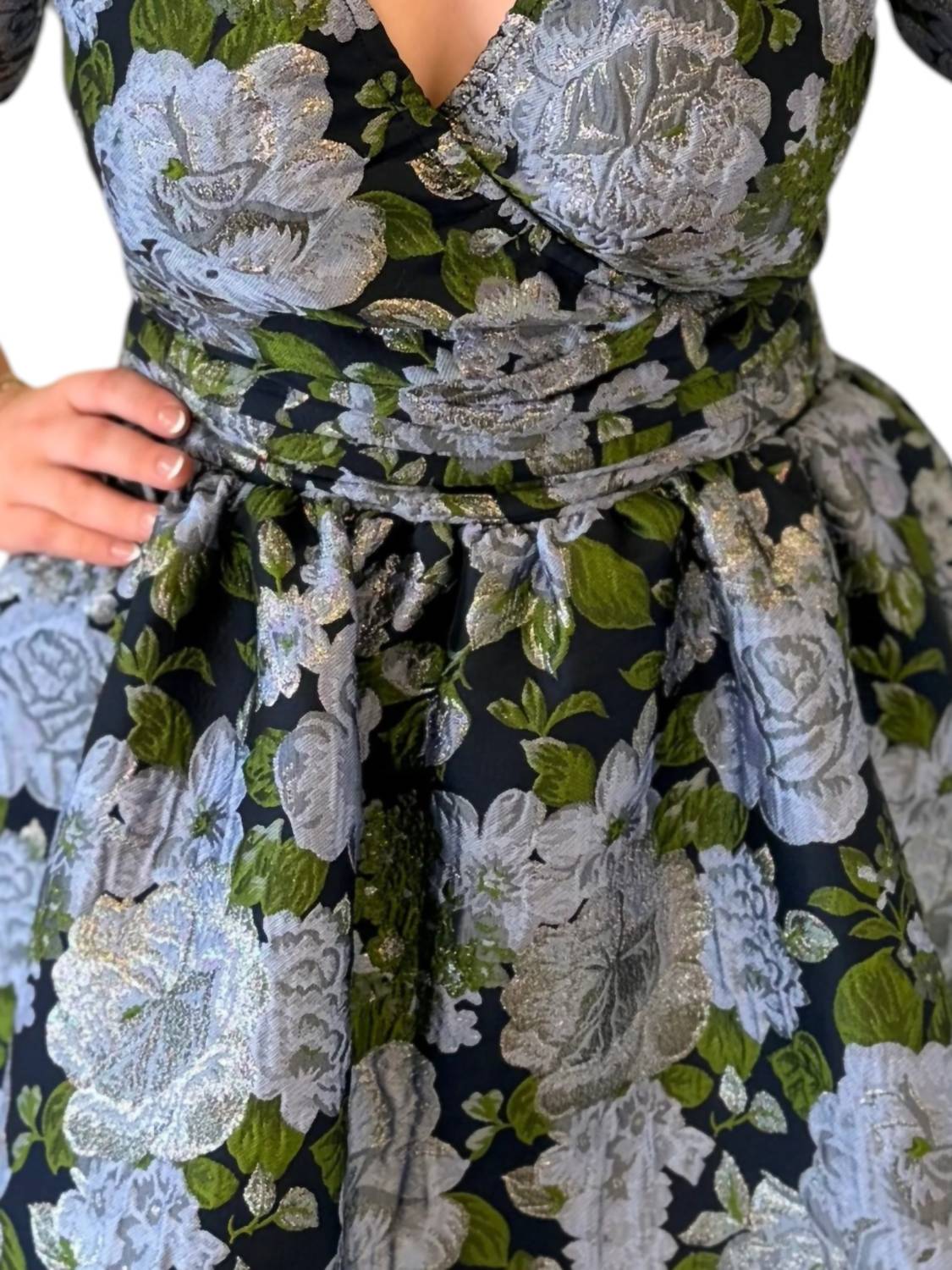 Meet Me In Santorini - Moonlit Garden Jacquard Mini Dress