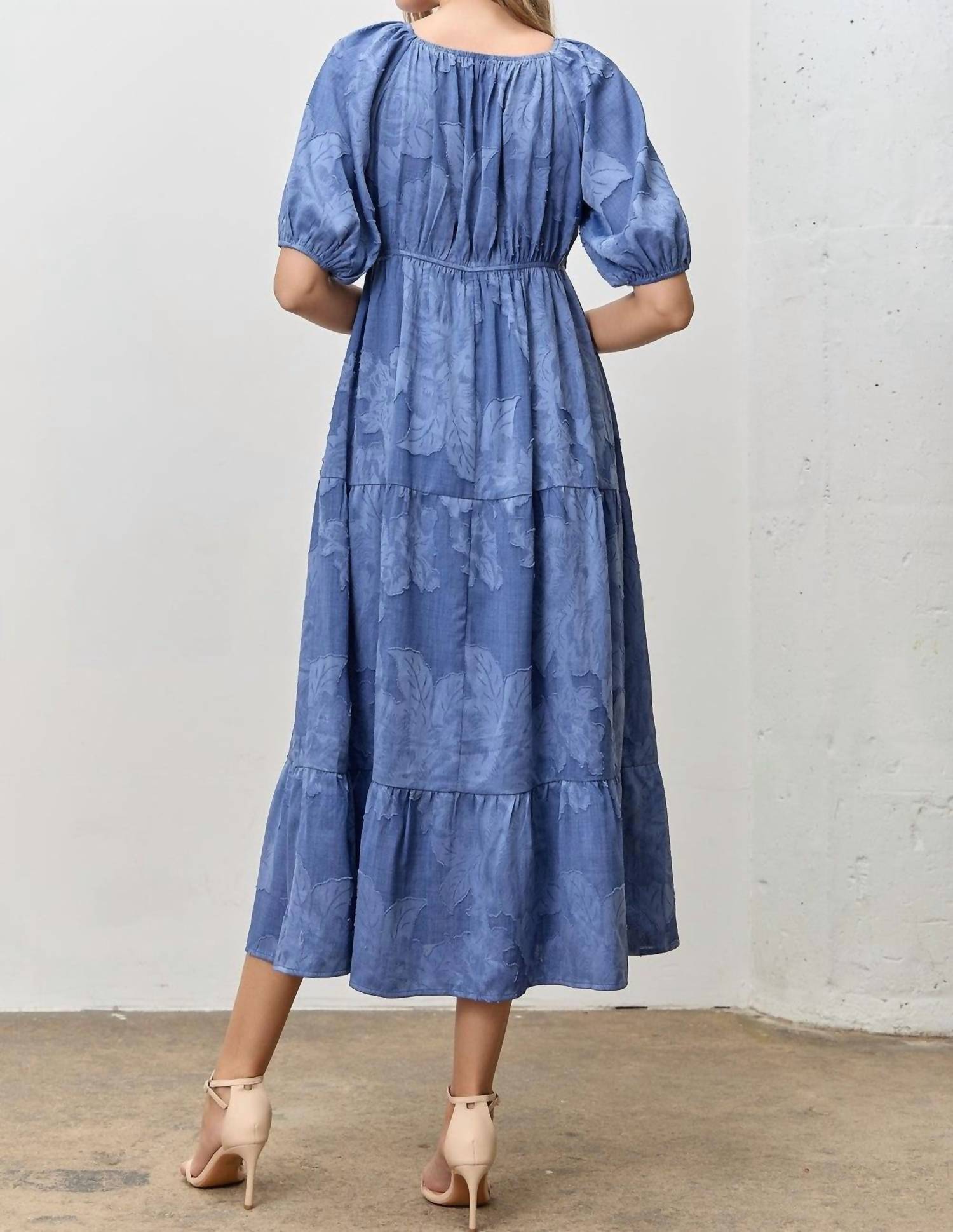 Polagram - Flossie V-neck Tiered Midi Dress