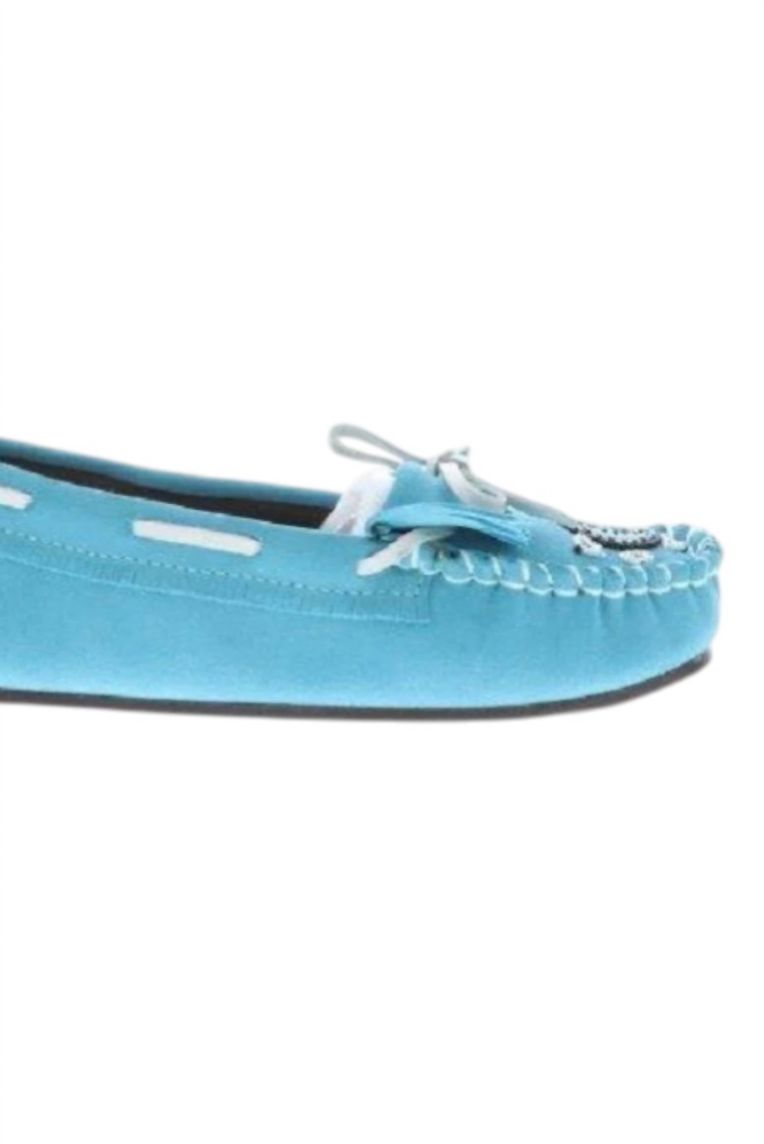 Lamo Women's Alita Slip-on Moccasins in turquoise - women's shoe - detail view