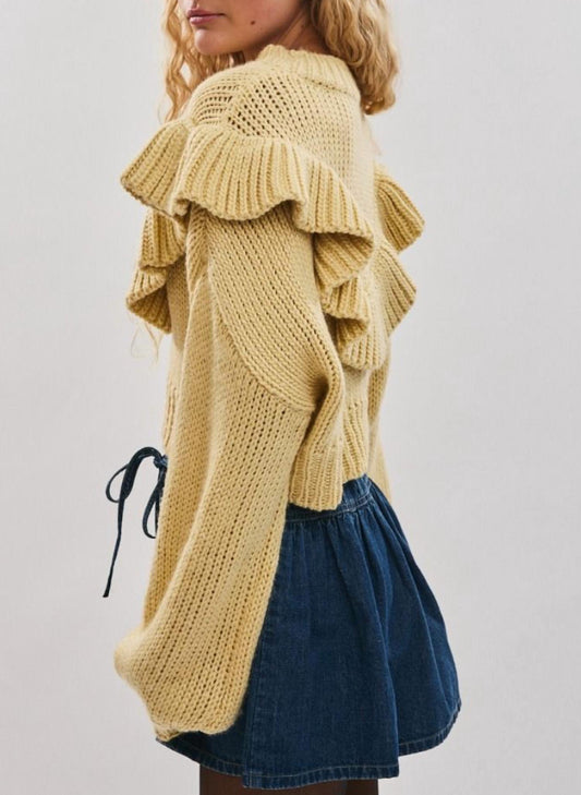 Le Lis - Ruffle Detail Knit Sweater Top