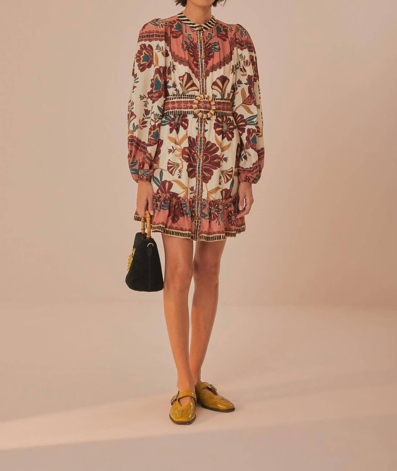 Farm Rio - Riad Cream Minidress