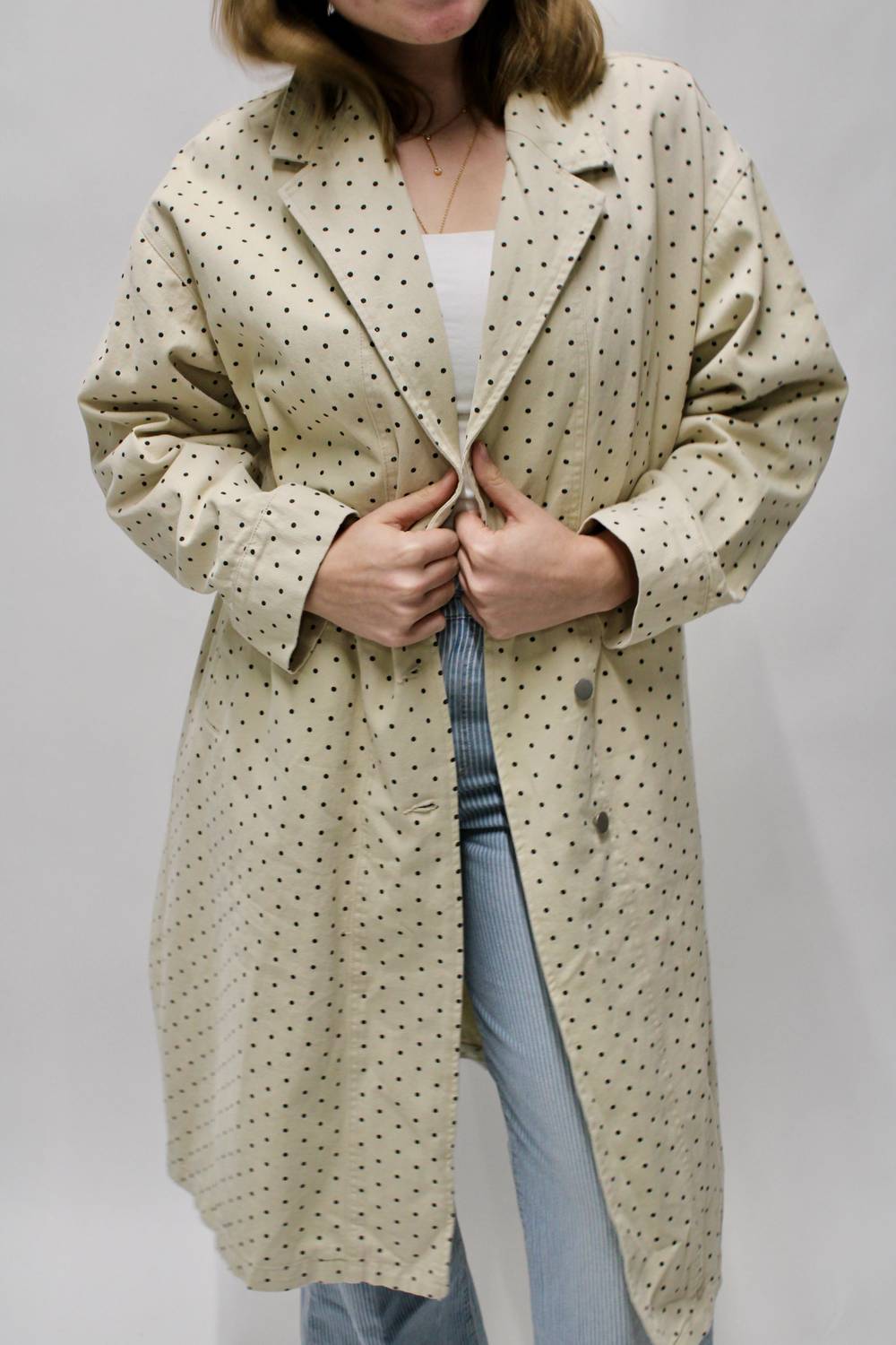 Le Lis - City Girl Polka Dot Trench Coat