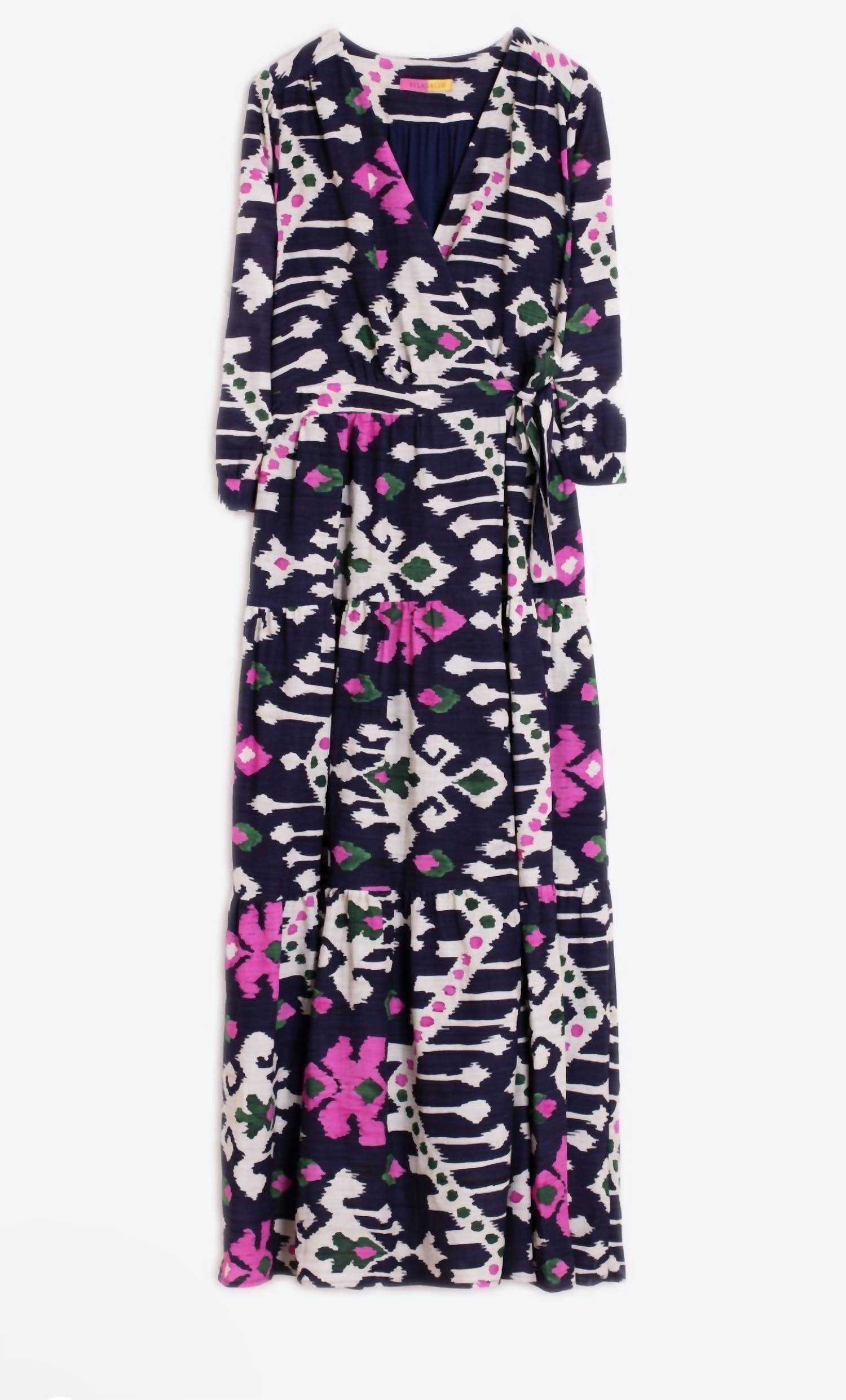 Vilagallo - Long Wrap Ikat Dress