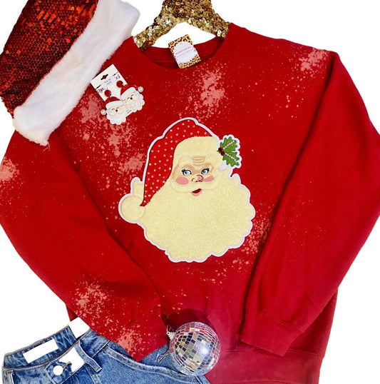 Midwest Tees - Women's Vintage Santa Bleached Sweatshirt