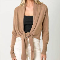 mystree Multiway Open Cardigan Sweater in latte - women's cardigan - view 5