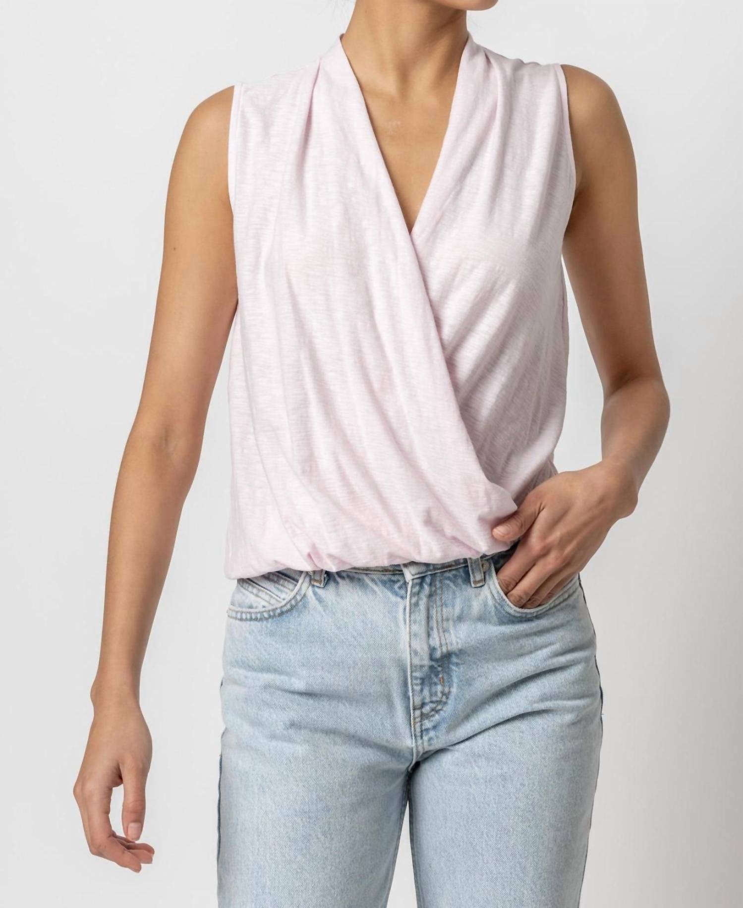 Lilla P - Sleeveless Faux Wrap Top