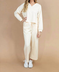 Listicle - Jena V-neck Sweater And Wide-leg Pants Set