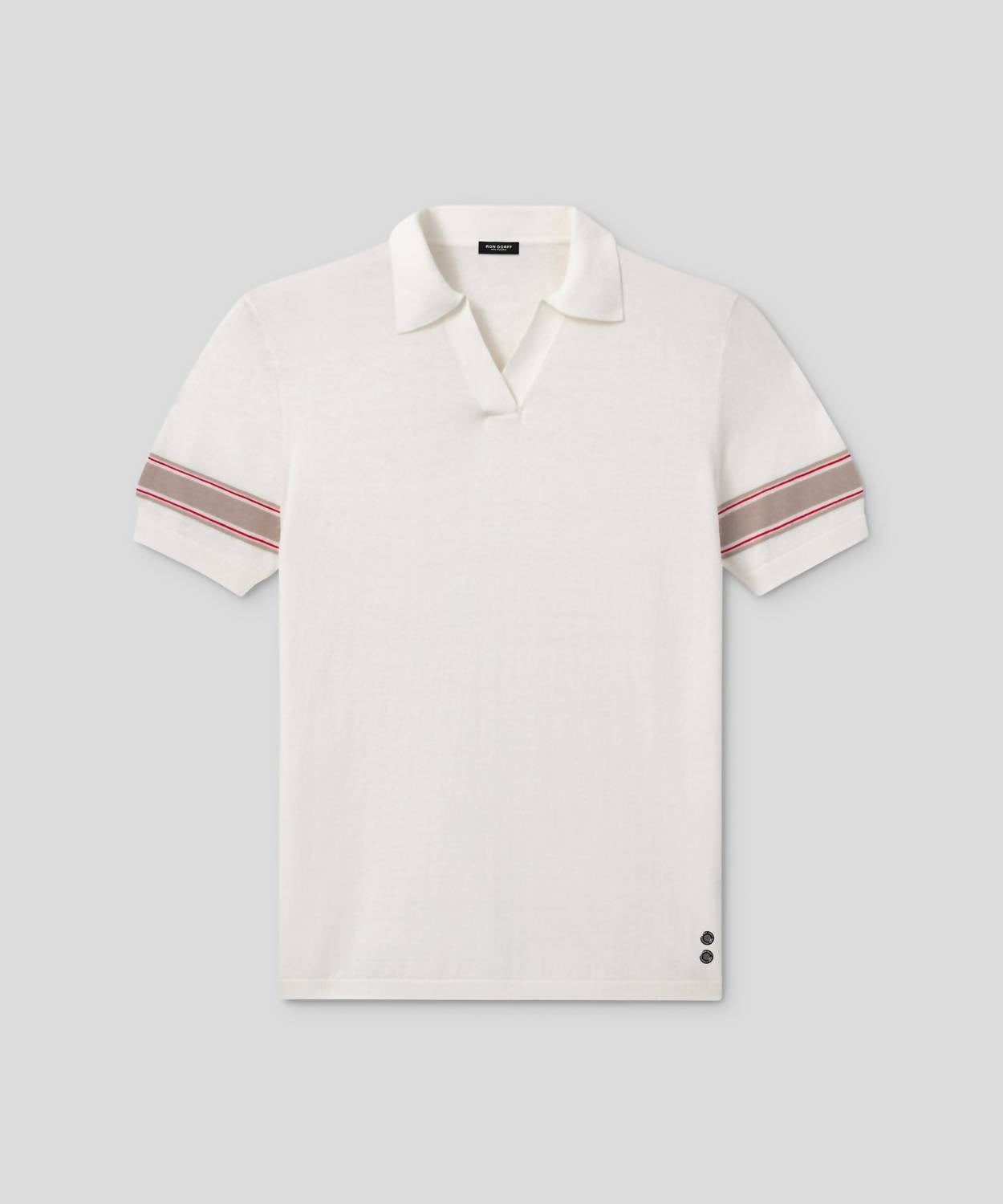 Ron Dorff - Cotton-linen V-neck Polo