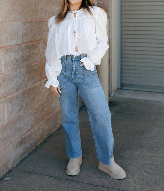 Mable - Scalloped Hem Balloon Top