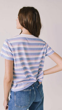 Chaser Gimlet Tee in pastel stripe - women's t-shirt - alternate view