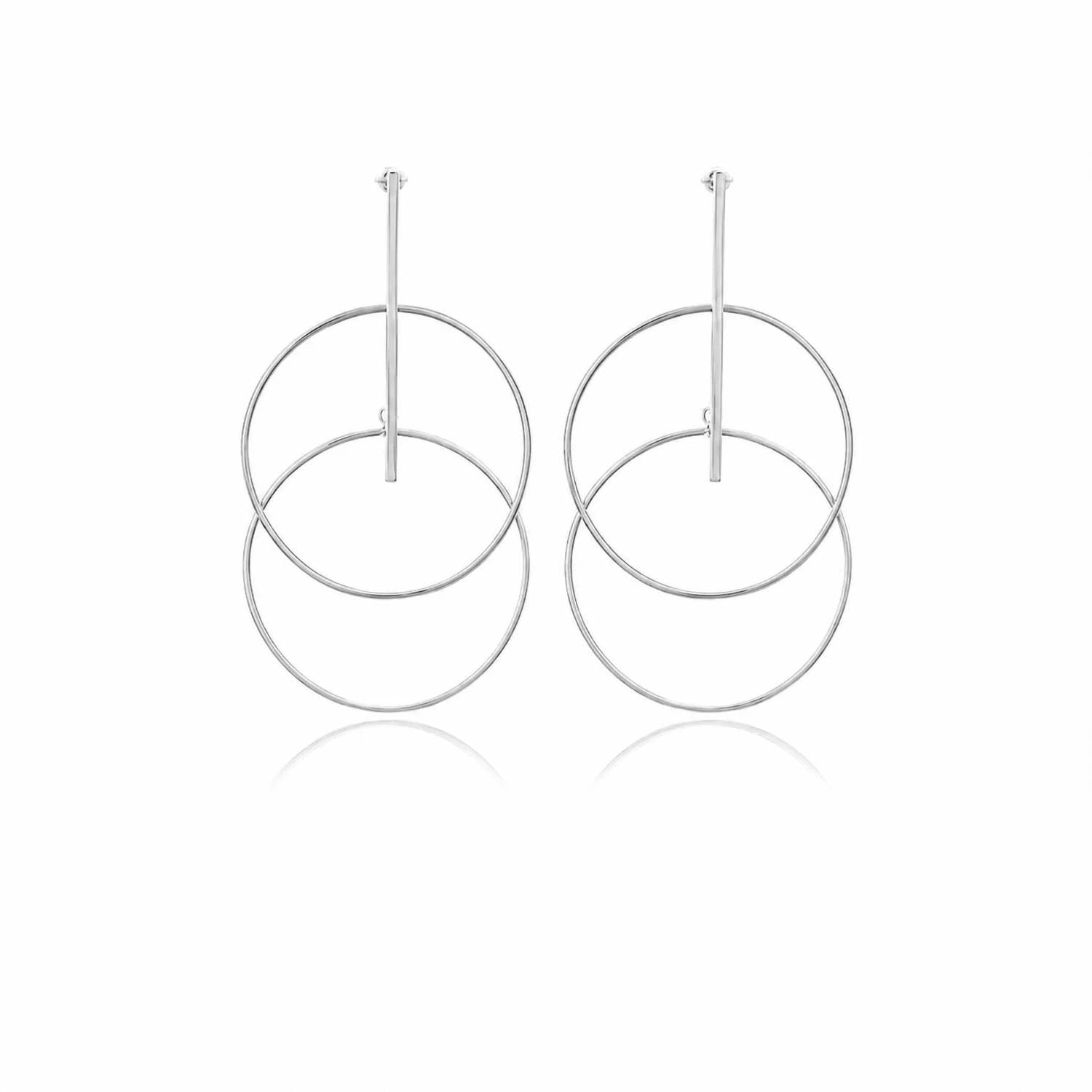 Georgina Jewelry - Women's Two Circle Bar Earrings