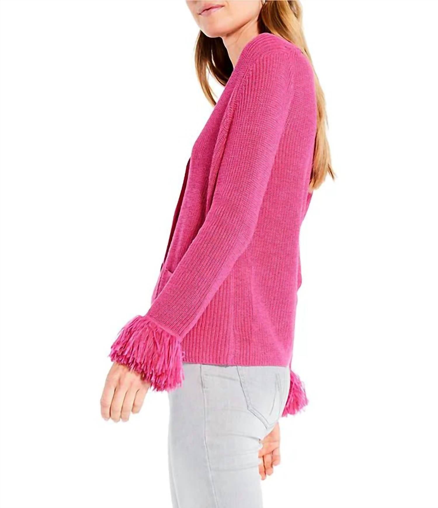 Nic + Zoe - Sasha Button Down Sweater Cardigan With Fringe Sleeves - Plus
