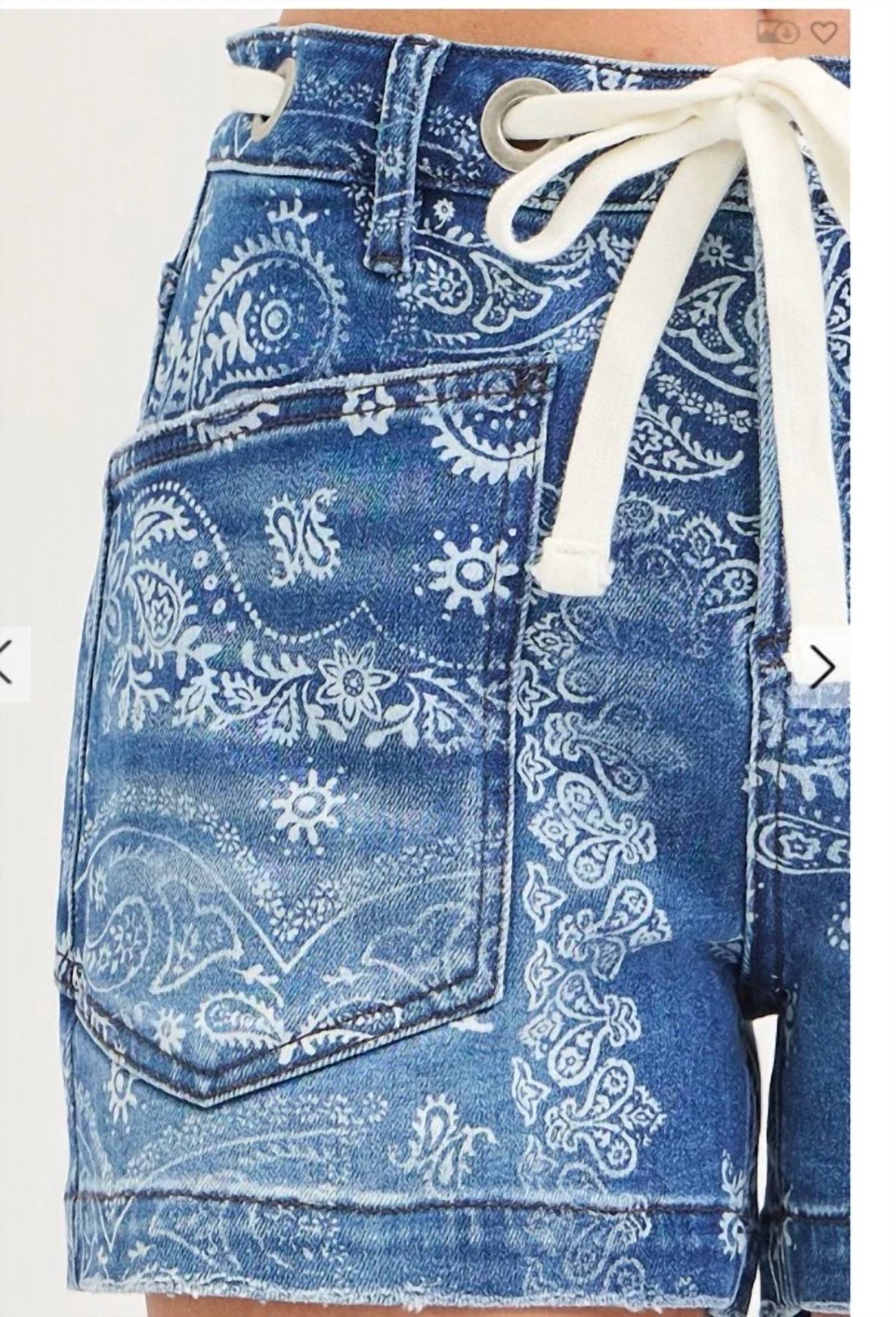 Risen - Paisley Print Shorts