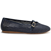 Blublonc - Women's Natalie Mary Jane Strap Detail Flats
