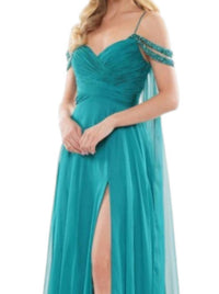 Colors Dress - Side-drapes Long Chiffon A-line Prom Gown