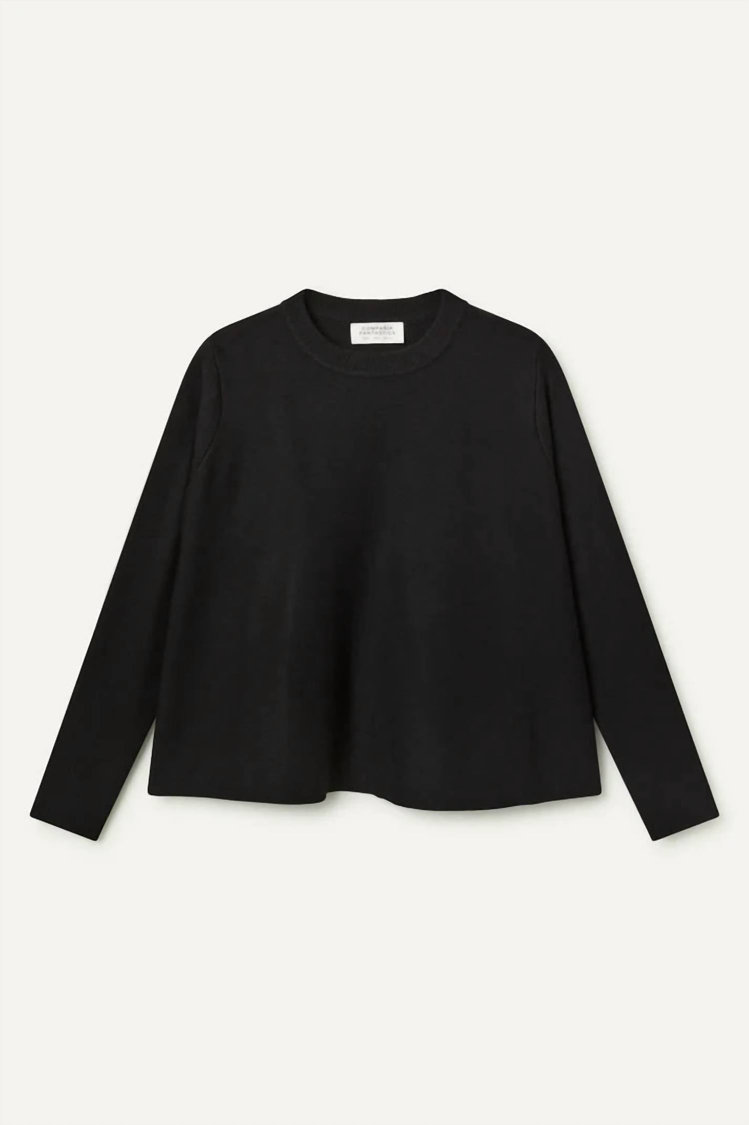 Compañía Fantástica Jersey Crew Sweater in black - women's sweater - view 5