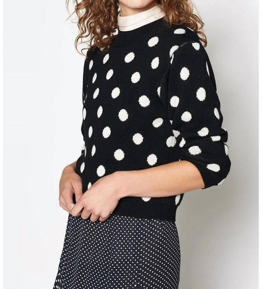 Joie - Brettina B Polka Dot Wool Crew Neck Sweater