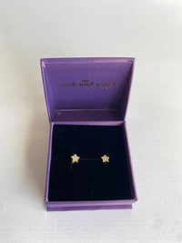 Jack and Jewelz Women's Star Earrings in gold - women's jewelry - detail view