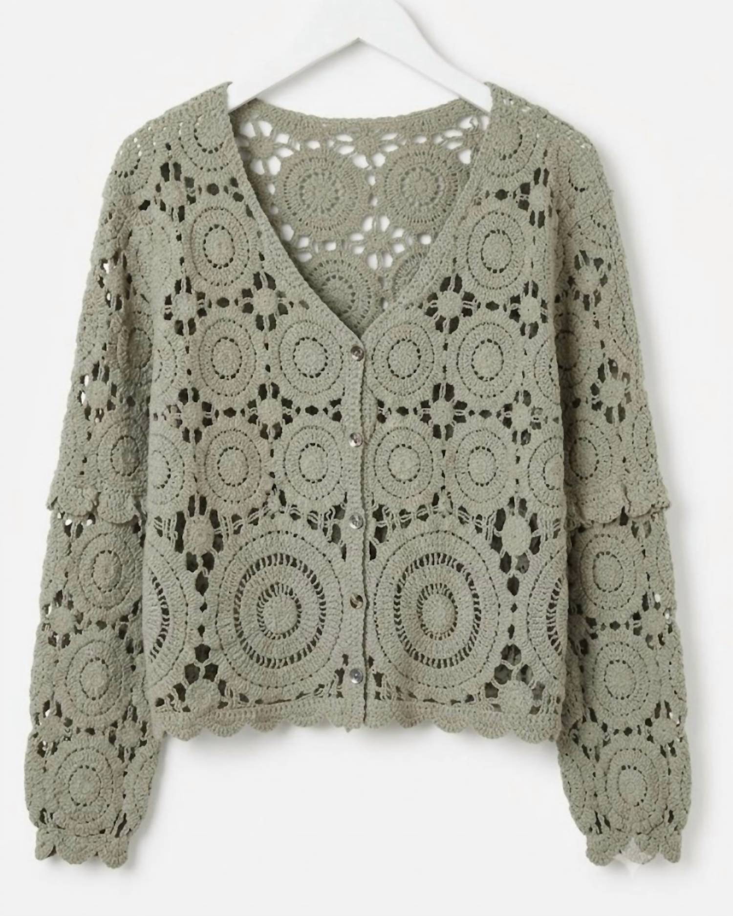 Pol - Women's V-neck Crochet Cardigan