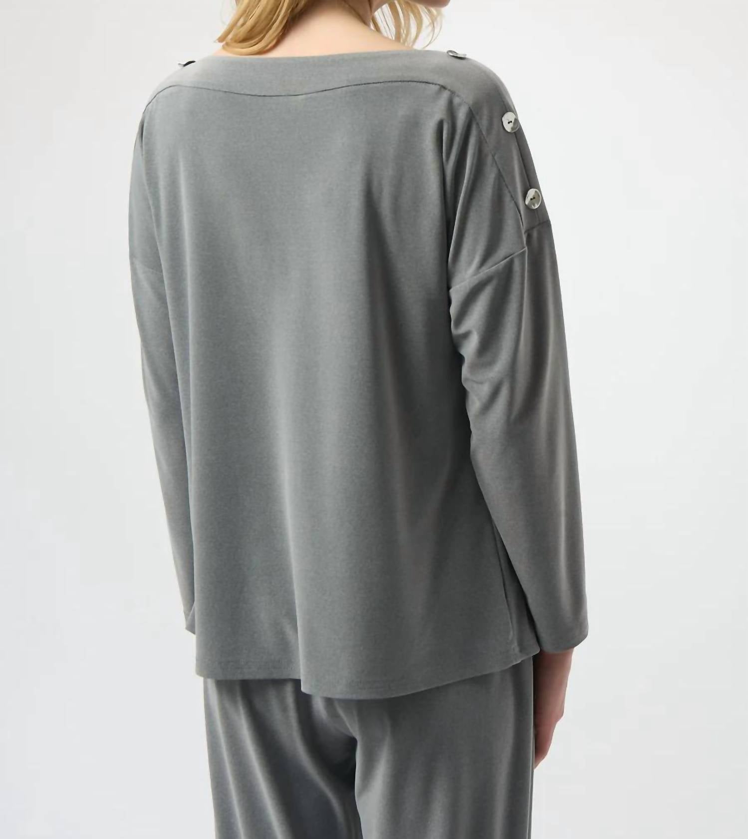 Joseph Ribkoff - Boat Neckline Long Sleeves Top
