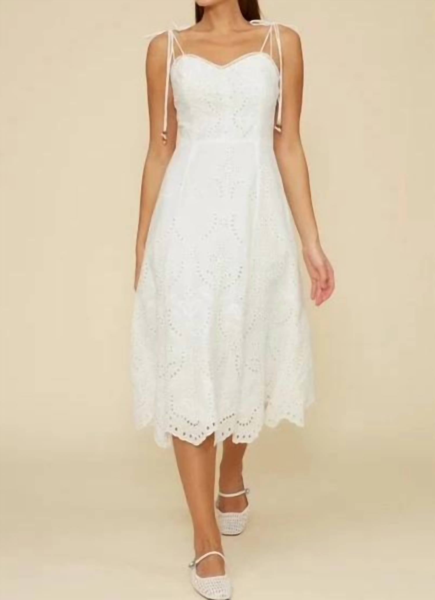 Lucy Paris - Marseline Eyelet Midi Dress