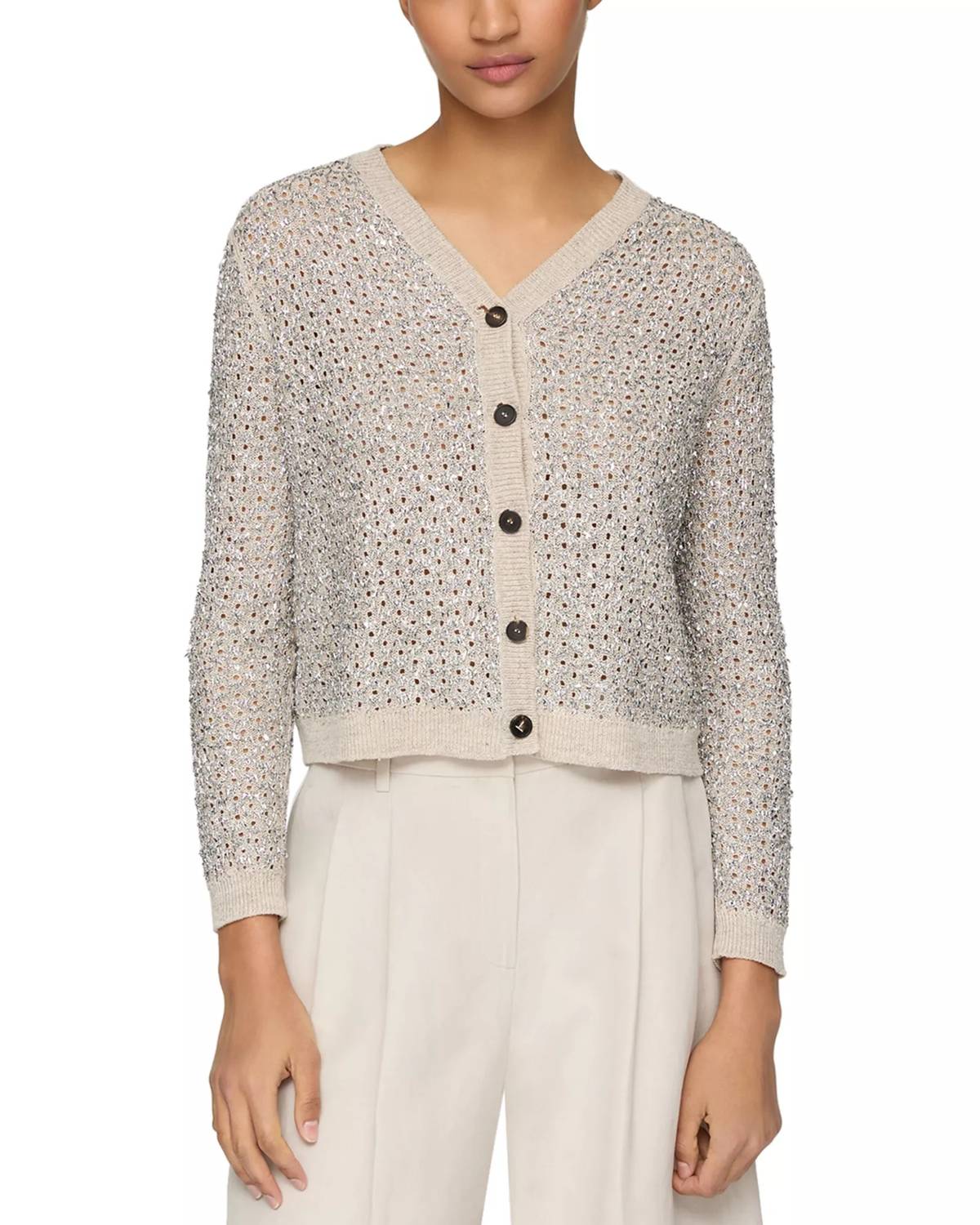 Lafayette 148 - Button Front Foil Cardigan