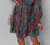 Little Daisy Closet Botanic Bloom Shirt Dress in green multi - women's dress - alternate view