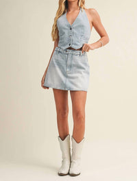 Mustard Seed - Denim Halter Neck Vest