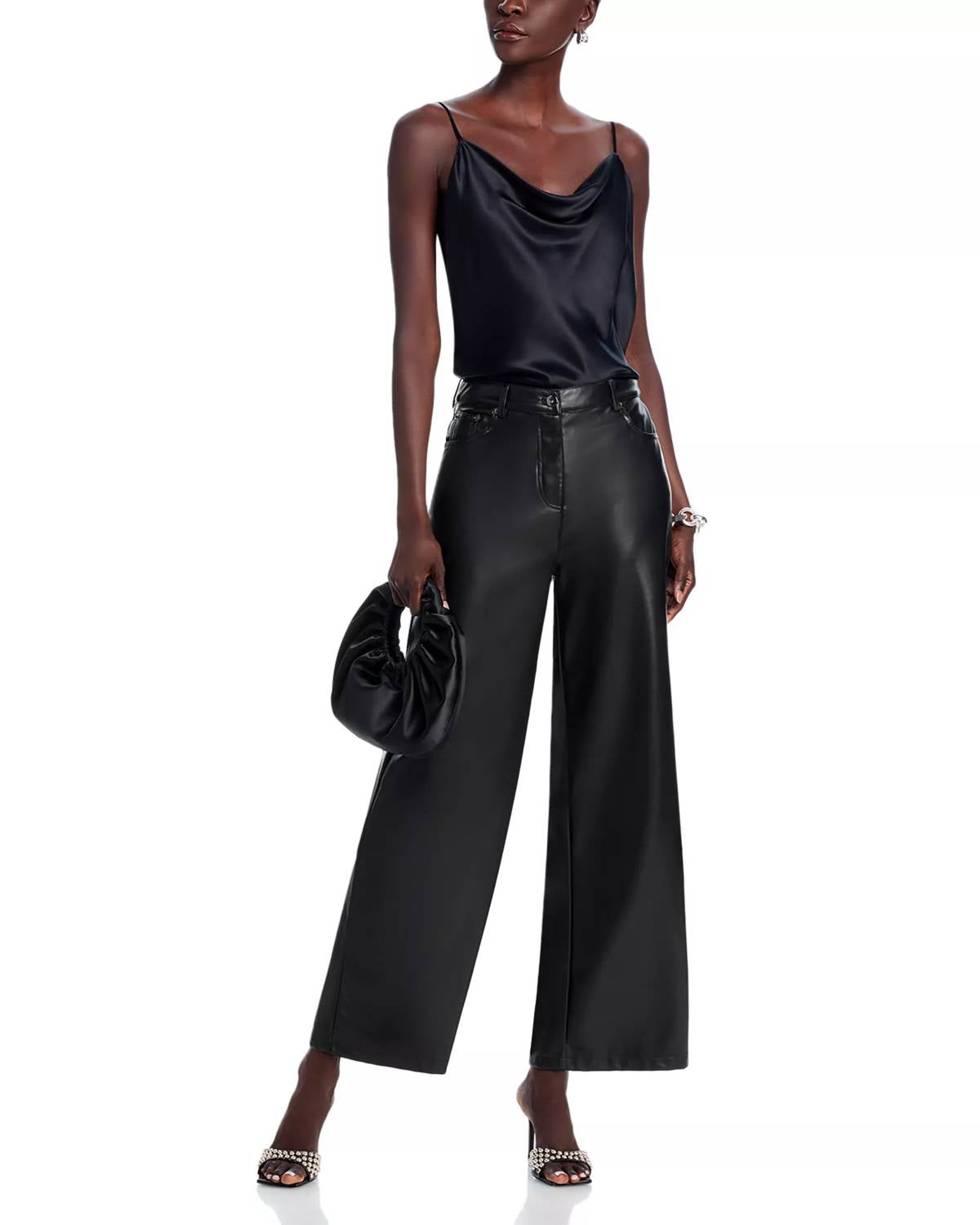 LUCY PARIS Adler Faux Leather Pants in black - women's pants - view 4