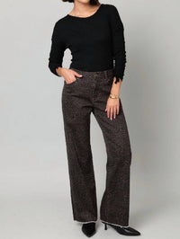 Pine Apparel - Cheetah Print Wide Leg Jean