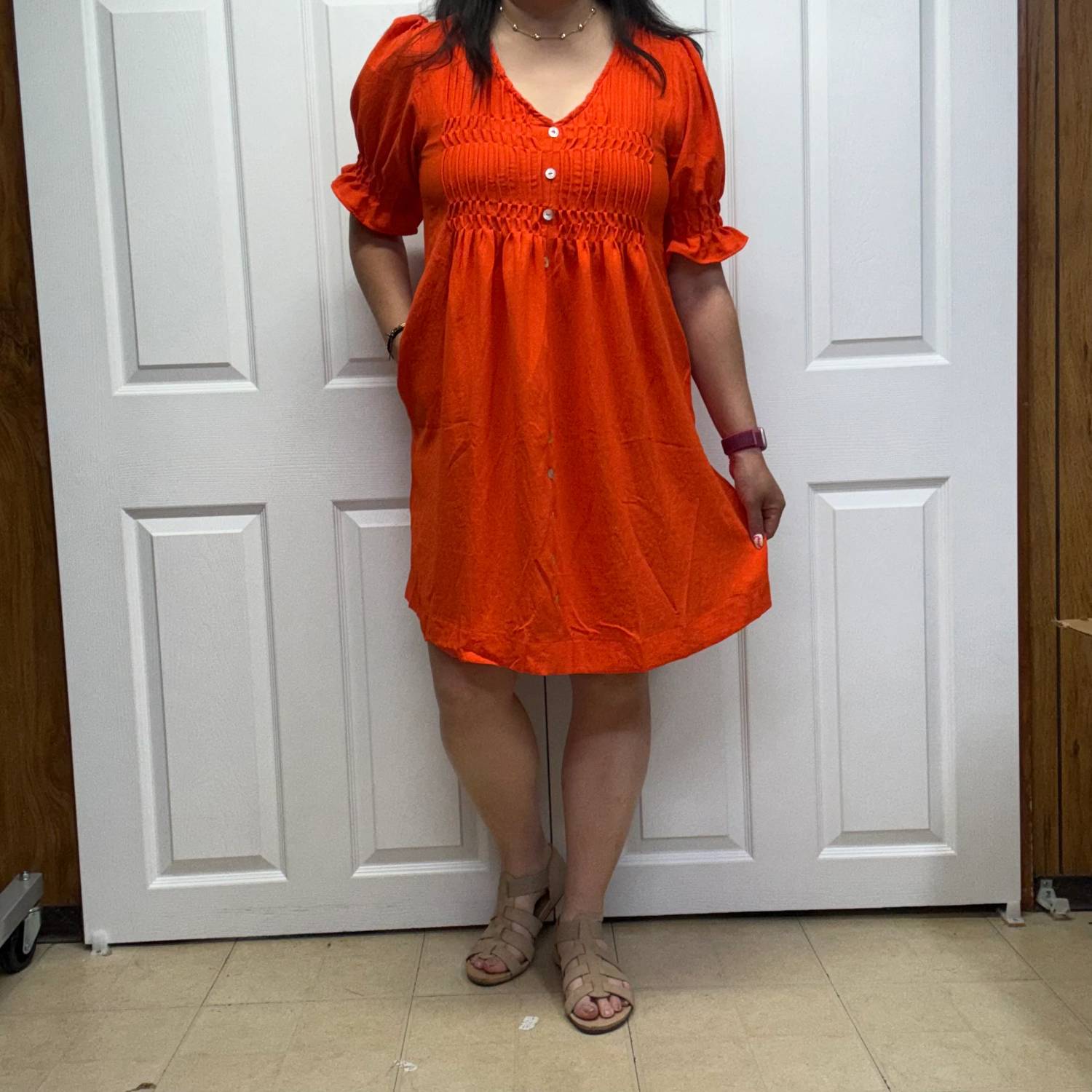 Cozy Co. - Pleated Bodice Half Bubble Dress