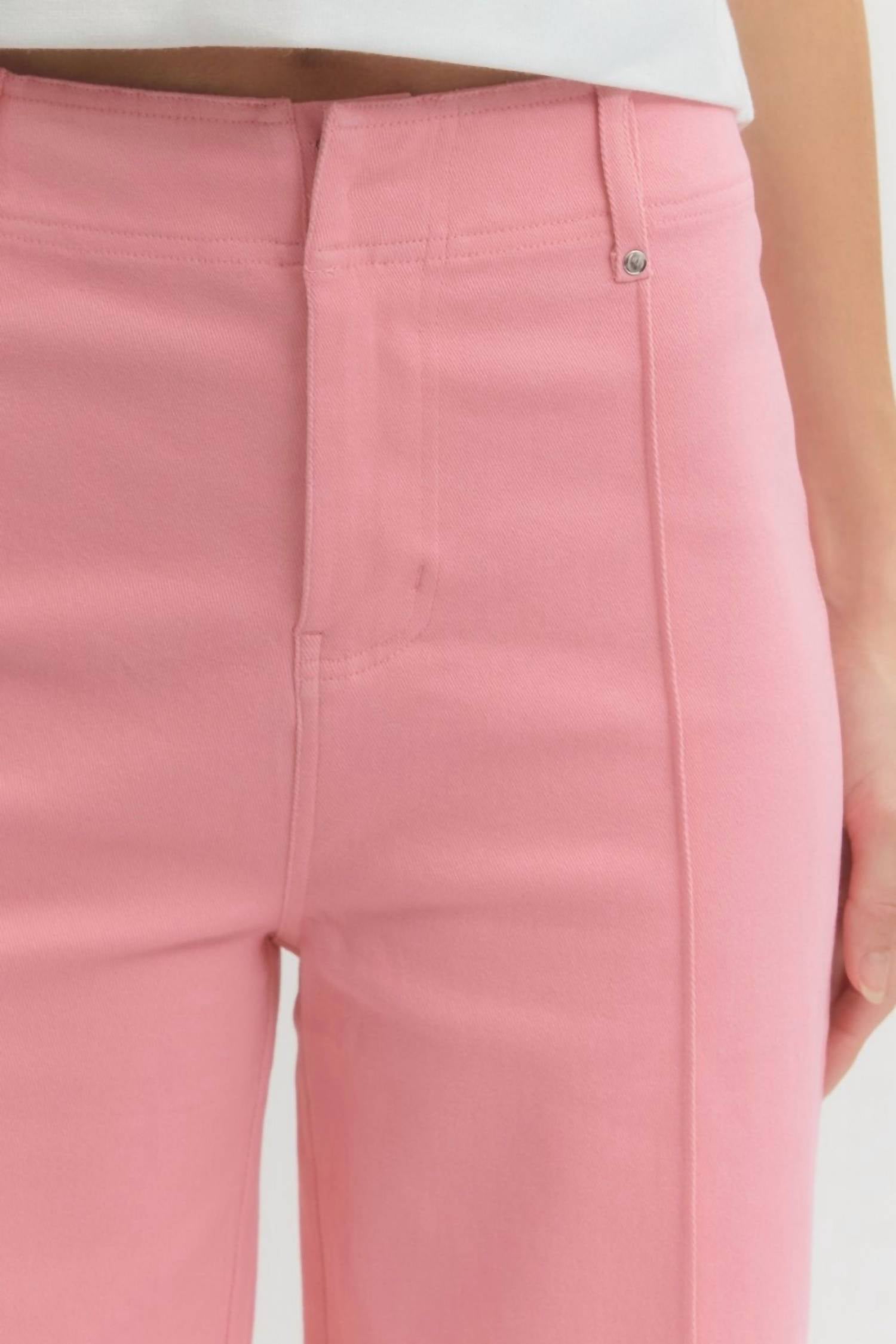 Entro - Solid High Rise Wide Leg Pants