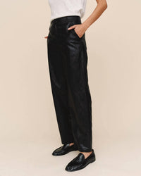 Bella Dahl Faux Leather Pants in black - women's pants - view 4