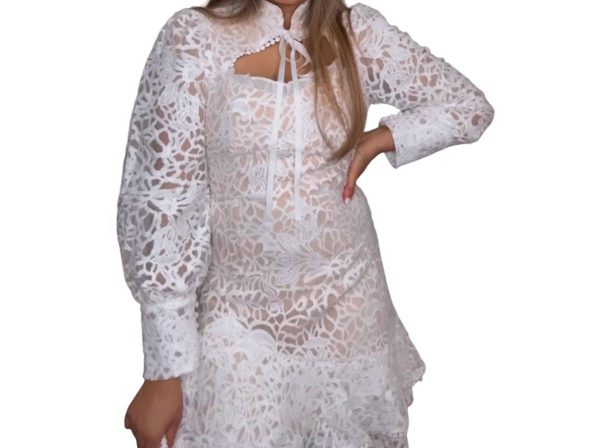 Beulahstyle - Long-sleeve Lace Dress