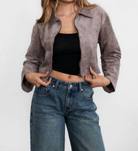Tic Toc - Suede Cropped Jacket