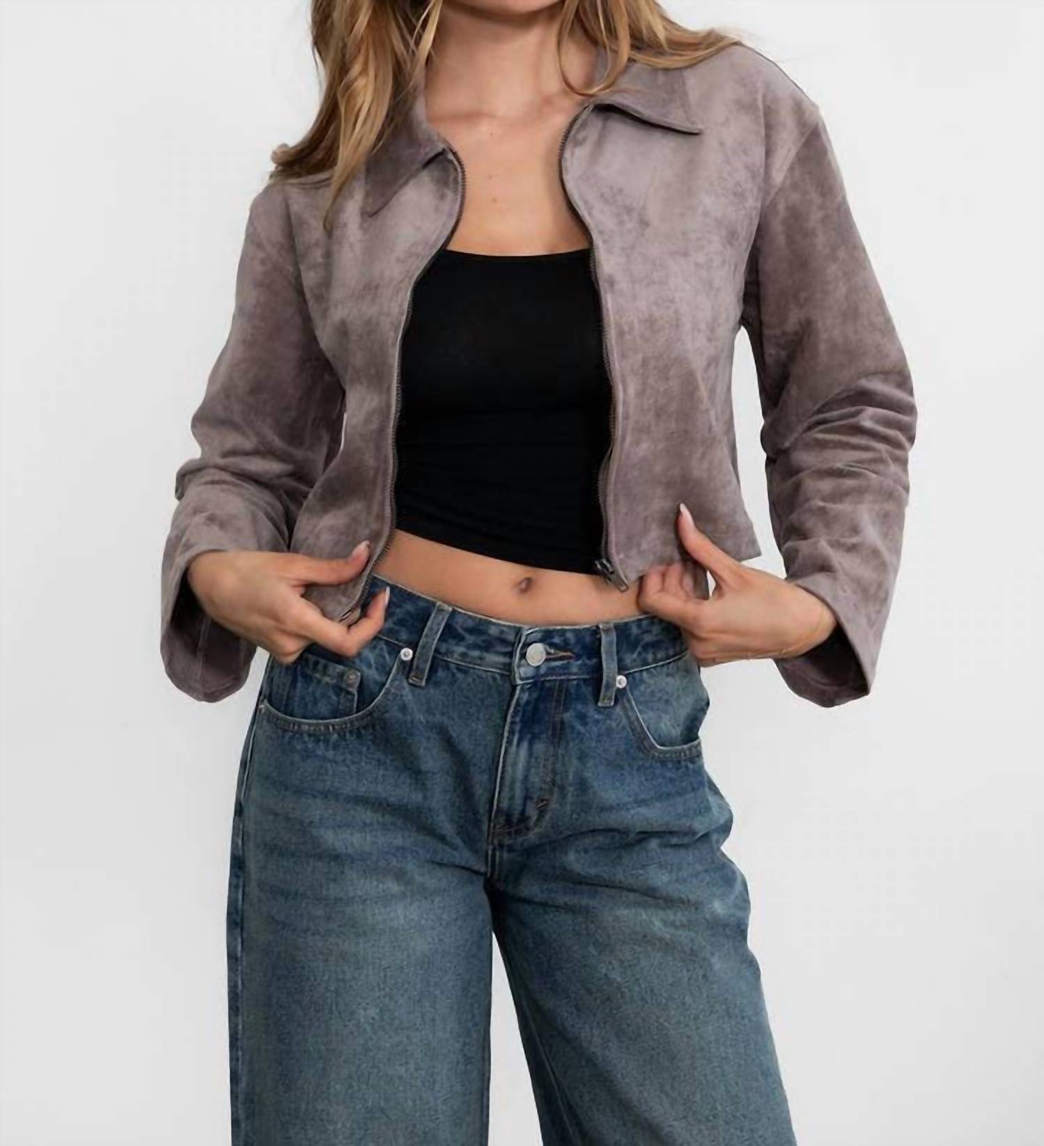 Tic Toc - Suede Cropped Jacket