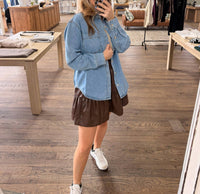 Bluivy - Denim Button Down Oversized Shirt