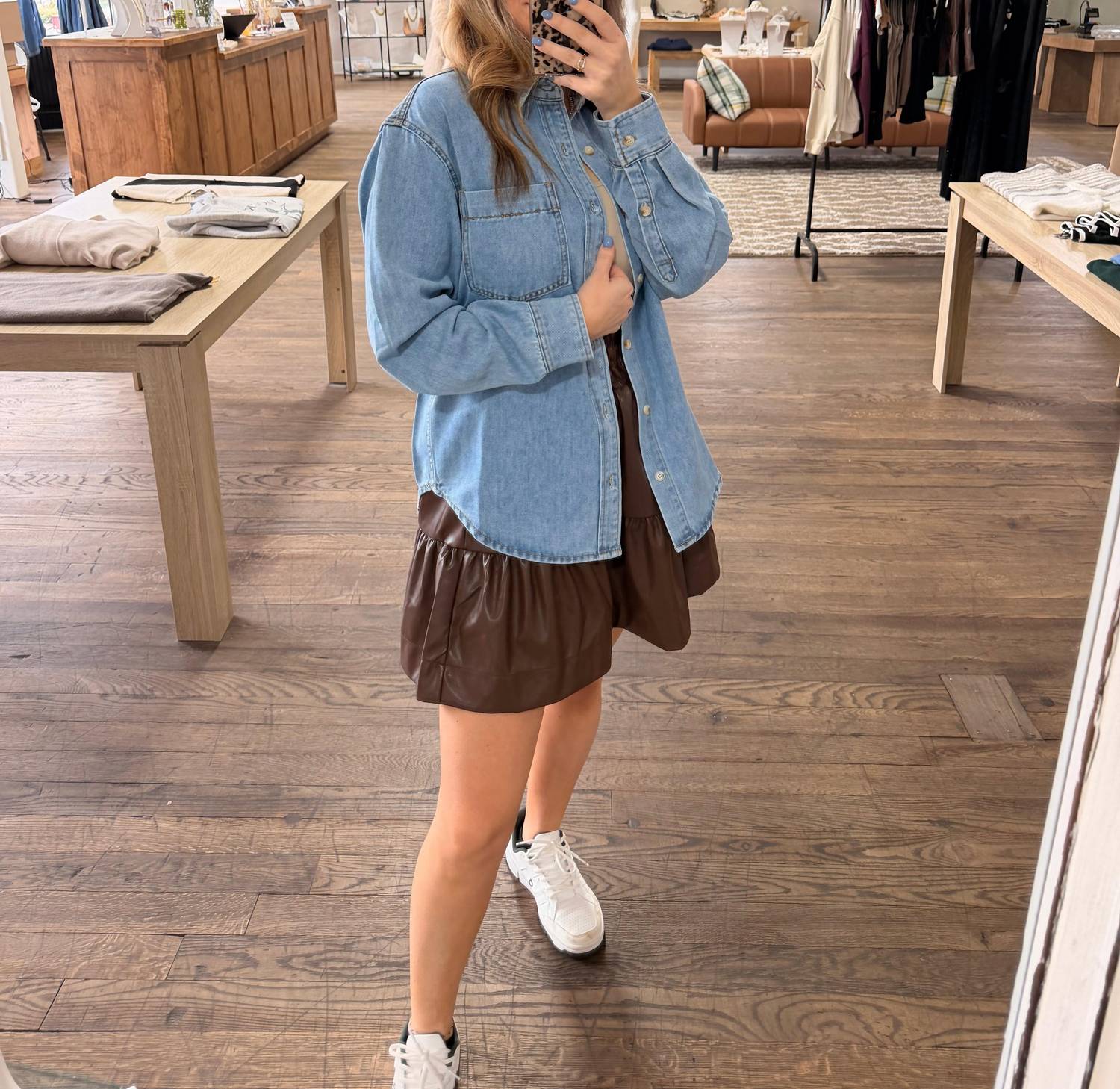 Bluivy - Denim Button Down Oversized Shirt
