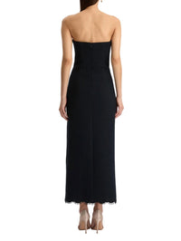 Oscar De La Renta - Strapless Tweed Bustier Midi Dress