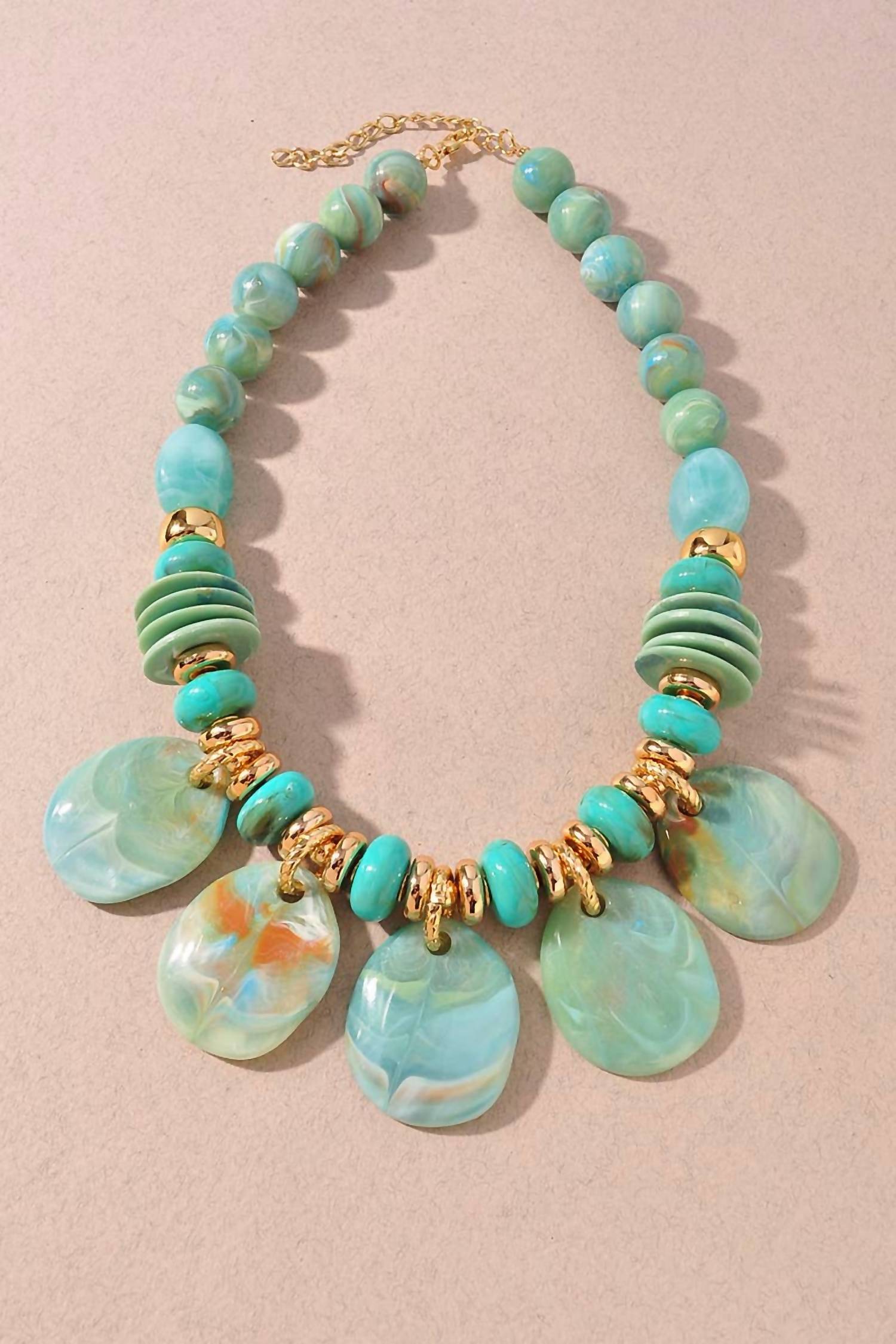 Merveille - Women's Stone Beaded Charm Statement Necklace