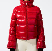 Perfect Moment Polar Flare Ski Jacket in red - women's jacket - detail view