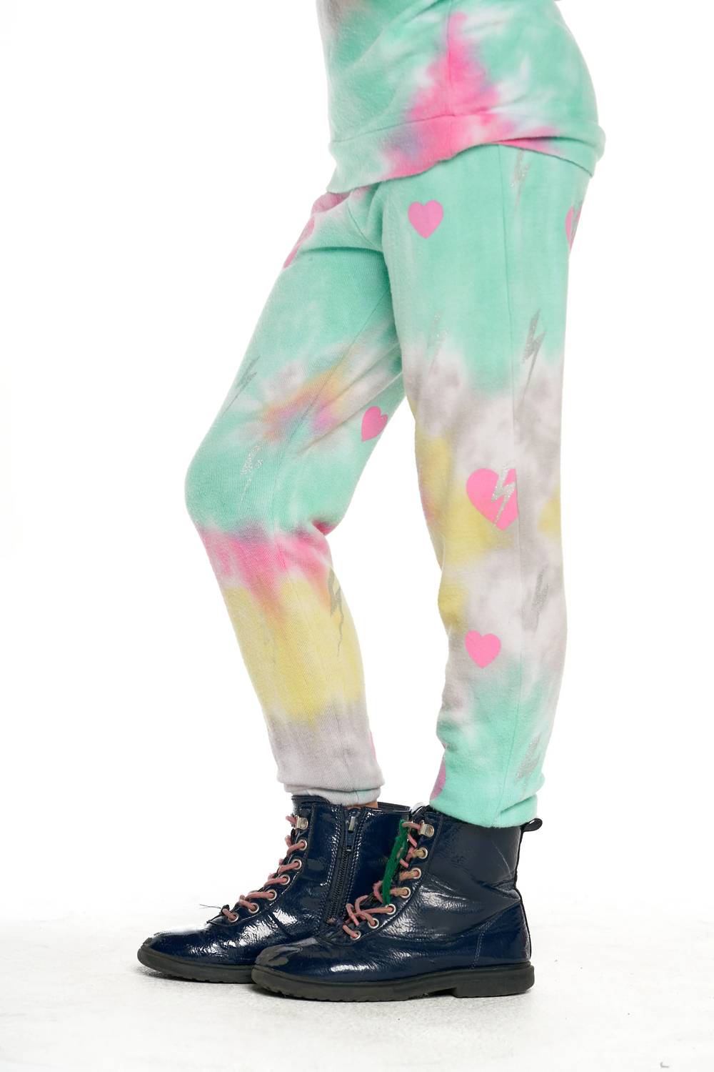 Chaser - Tie Dye Bolt Heart Hacci Sweatpants