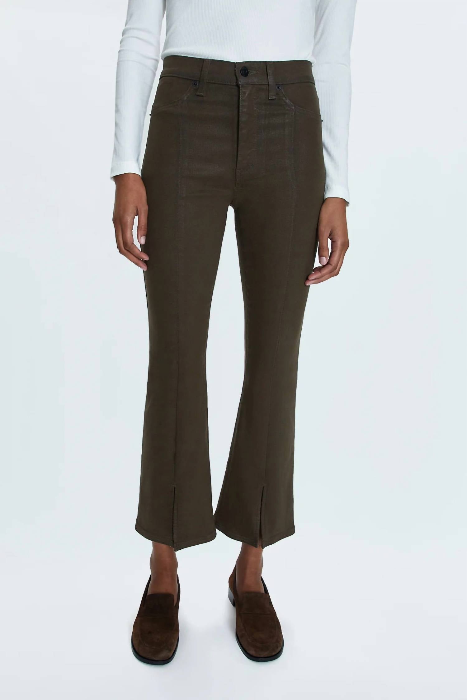PISTOLA Lennon High Rise Bootcut Jeans With Slit in coated palm - women's jeans - alternate view
