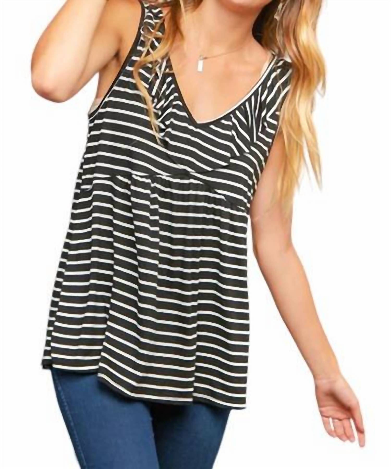 Haptics - RUFFLE BABYDOLL KNIT TOP