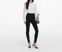 Self-Portrait - Pointelle Diamante Cardigan