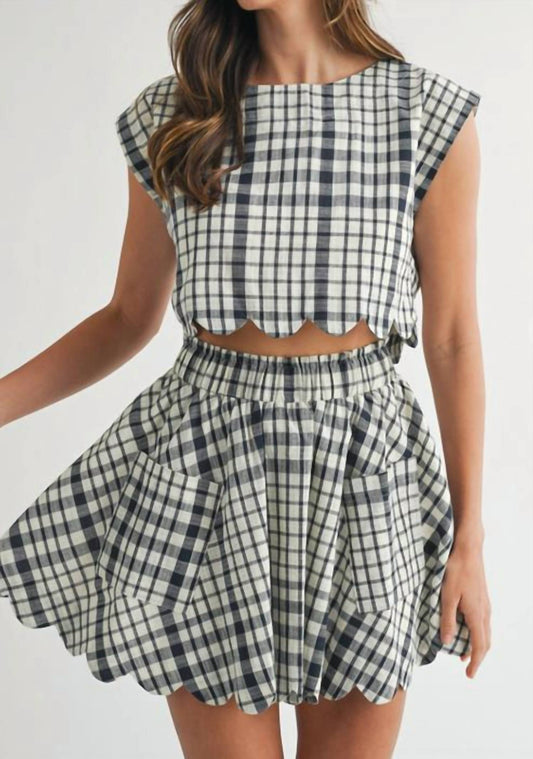 Mable - Bold Gingham Plaid Mini Skirt