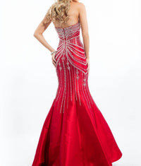 Rachel Allan - Strapless Beaded Taffeta Prom Gown