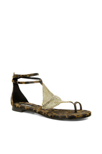 LOLA CRUZ Women's Flat Sandal in cuero - women's sandal